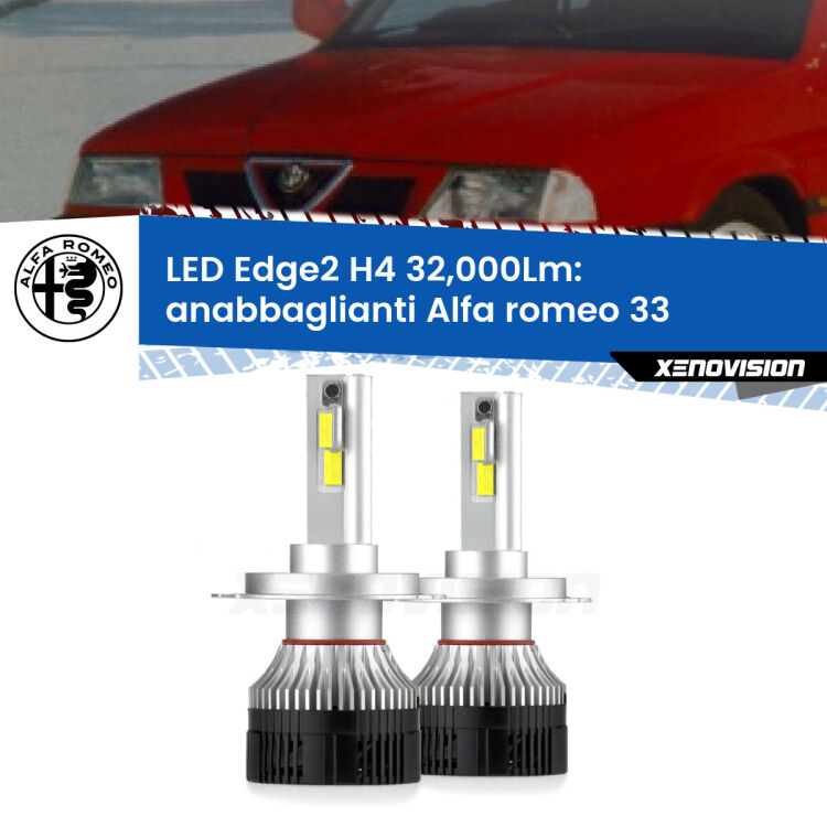 Anabbaglianti LED H4 32,000Lm per Alfa romeo 33  1990 - 1994 <p><strong>Kit anabbaglianti LED H4 per Alfa romeo 33</strong>  1990 - 1994. </strong>Potenza smisurata, taglio di luce perfetto. Super canbus. Qualità Massima.</p>