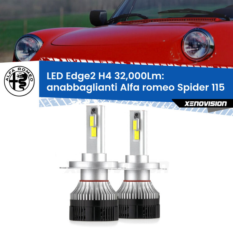<p><strong>Kit anabbaglianti LED H4 per Alfa romeo Spider</strong> 115 1971 - 1993. </strong>Potenza smisurata, taglio di luce perfetto. Super canbus. Qualità Massima.</p>