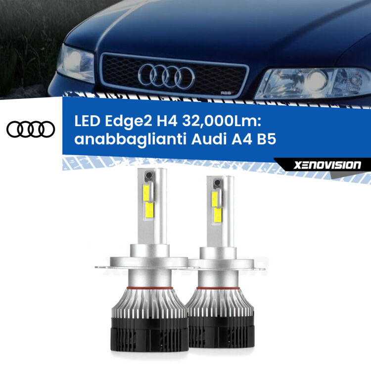 0 Anabbaglianti LED H4 32,000Lm per Audi A4 B5 a parabola singola <p><strong>Kit anabbaglianti LED H4 per Audi A4</strong> B5 a parabola singola. </strong>Potenza smisurata, taglio di luce perfetto. Super canbus. Qualità Massima.</p>