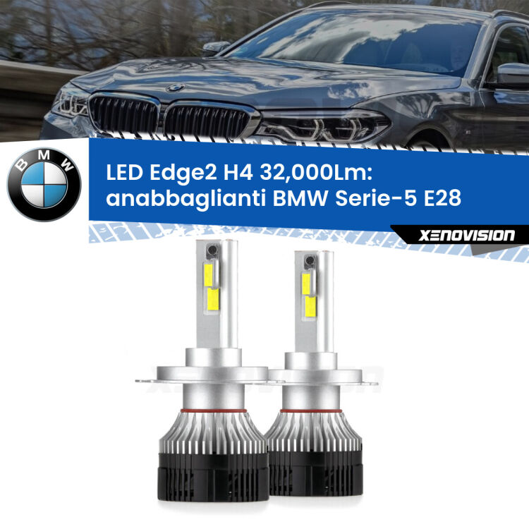 <p><strong>Kit anabbaglianti LED H4 per BMW Serie-5</strong> E28 1981 - 1988. </strong>Potenza smisurata, taglio di luce perfetto. Super canbus. Qualità Massima.</p>