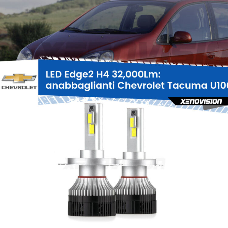 <p><strong>Kit anabbaglianti LED H4 per Chevrolet Tacuma</strong> U100 2005 - 2008. </strong>Potenza smisurata, taglio di luce perfetto. Super canbus. Qualità Massima.</p>