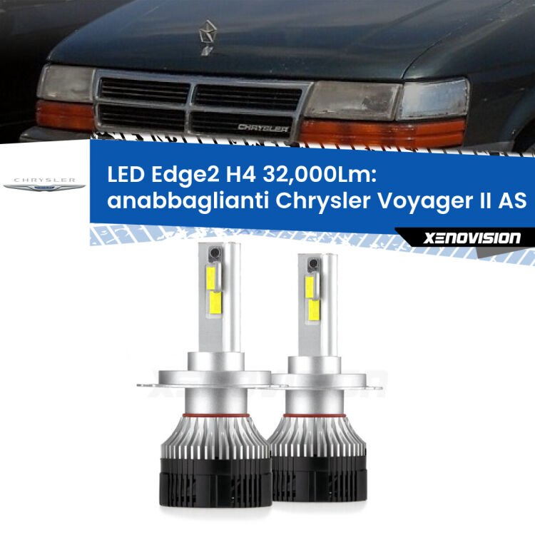 <p><strong>Kit anabbaglianti LED H4 per Chrysler Voyager II</strong> AS 1990 - 1995. </strong>Potenza smisurata, taglio di luce perfetto. Super canbus. Qualità Massima.</p>