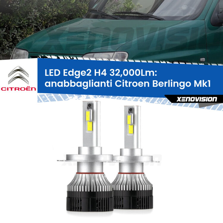 <p><strong>Kit anabbaglianti LED H4 per Citroen Berlingo</strong> Mk1 1996 - 2007. </strong>Potenza smisurata, taglio di luce perfetto. Super canbus. Qualità Massima.</p>