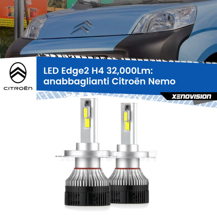 Anabbaglianti LED H4 32,000Lm per Citroën Nemo 2008 in poi <p><strong>Kit anabbaglianti LED H4 per Citroën Nemo</strong> 2008 in poi. </strong>Potenza smisurata, taglio di luce perfetto. Super canbus. Qualità Massima.</p>