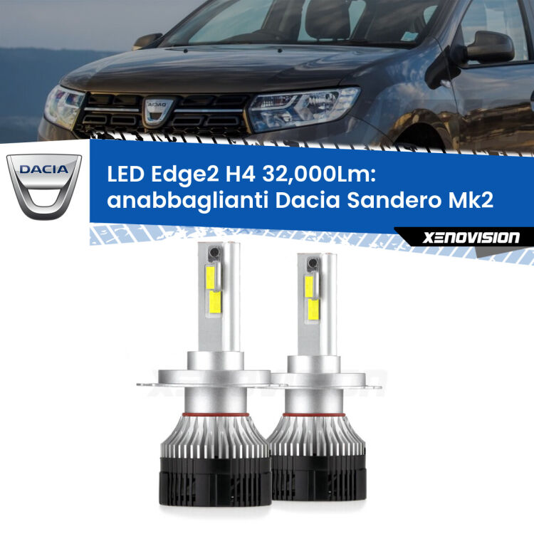<p><strong>Kit anabbaglianti LED H4 per Dacia Sandero</strong> Mk2 a parabola singola. </strong>Potenza smisurata, taglio di luce perfetto. Super canbus. Qualità Massima.</p>