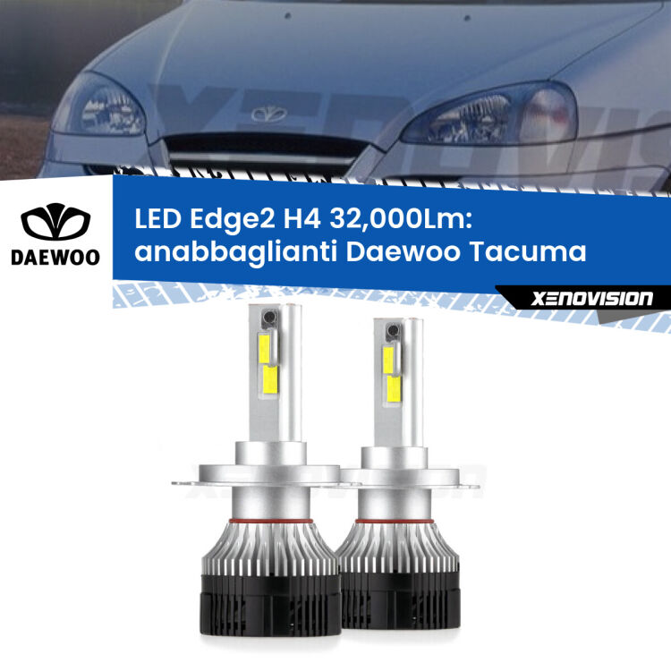 Anabbaglianti LED H4 32,000Lm per Daewoo Tacuma 2000 - 2005 <p><strong>Kit anabbaglianti LED H4 per Daewoo Tacuma</strong> 2000 - 2005. </strong>Potenza smisurata, taglio di luce perfetto. Super canbus. Qualità Massima.</p>