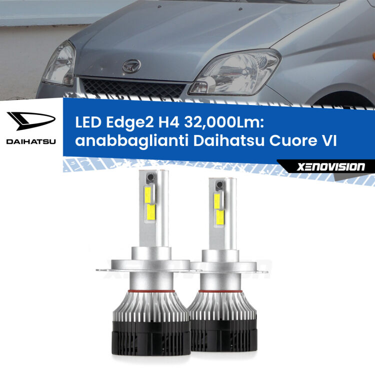 Anabbaglianti LED H4 32,000Lm per Daihatsu Cuore VI  2003 - 2007 <p><strong>Kit anabbaglianti LED H4 per Daihatsu Cuore VI</strong>  2003 - 2007. </strong>Potenza smisurata, taglio di luce perfetto. Super canbus. Qualità Massima.</p>