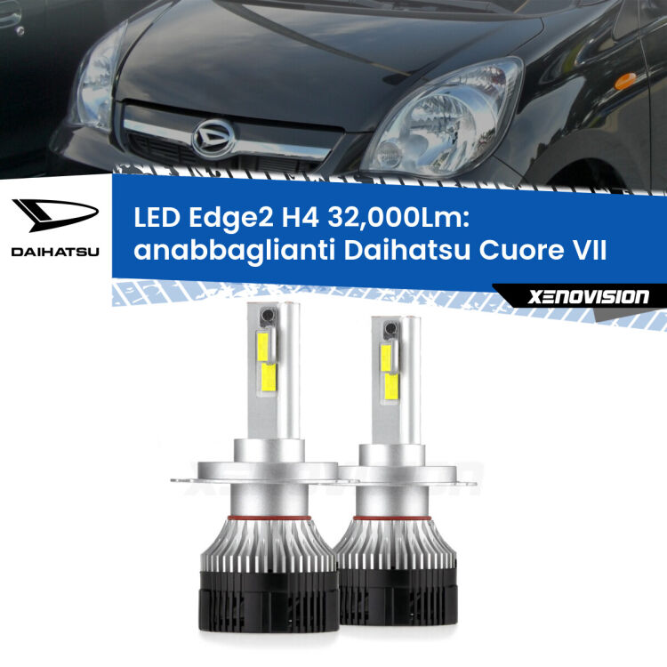 Anabbaglianti LED H4 32,000Lm per Daihatsu Cuore VII  2007 - 2018 <p><strong>Kit anabbaglianti LED H4 per Daihatsu Cuore VII</strong>  2007 - 2018. </strong>Potenza smisurata, taglio di luce perfetto. Super canbus. Qualità Massima.</p>