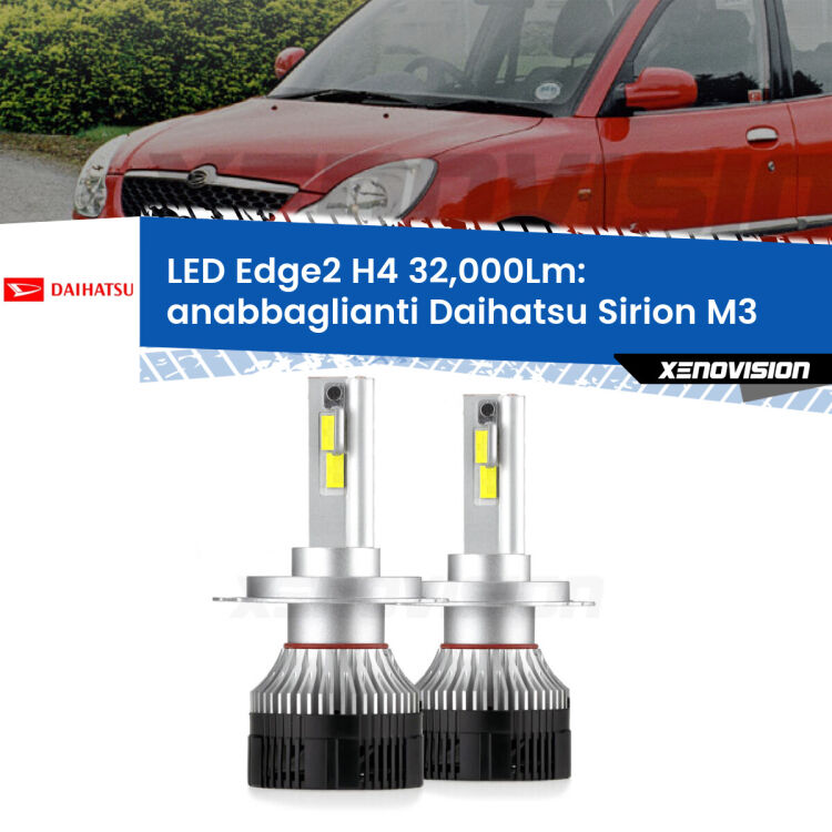 <p><strong>Kit anabbaglianti LED H4 per Daihatsu Sirion</strong> M3 2005 - 2008. </strong>Potenza smisurata, taglio di luce perfetto. Super canbus. Qualità Massima.</p>
