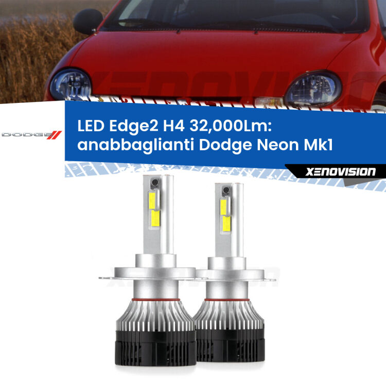 <p><strong>Kit anabbaglianti LED H4 per Dodge Neon</strong> Mk1 1994 - 1999. </strong>Potenza smisurata, taglio di luce perfetto. Super canbus. Qualità Massima.</p>