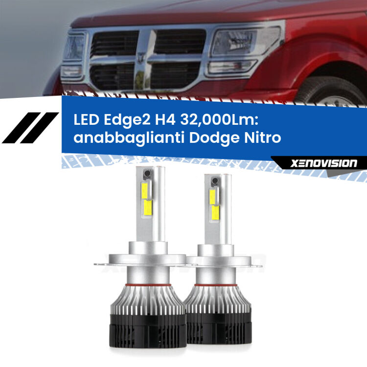 Anabbaglianti LED H4 32,000Lm per Dodge Nitro 2006 - 2012 <p><strong>Kit anabbaglianti LED H4 per Dodge Nitro</strong> 2006 - 2012. </strong>Potenza smisurata, taglio di luce perfetto. Super canbus. Qualità Massima.</p>