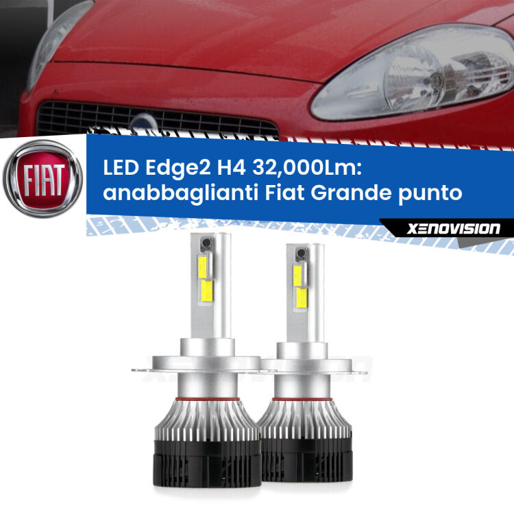 <p><strong>Kit anabbaglianti LED H4 per Fiat Grande punto</strong>  2005 - 2018. </strong>Potenza smisurata, taglio di luce perfetto. Super canbus. Qualità Massima.</p>