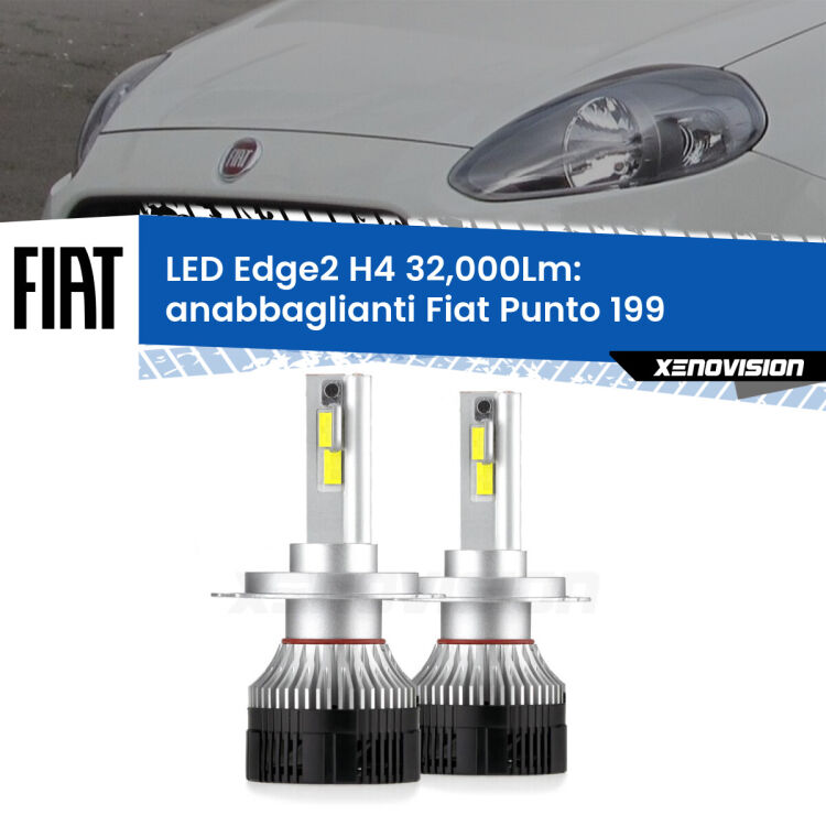 Anabbaglianti LED H4 32,000Lm per Fiat Punto 199 2012 - 2018 <p><strong>Kit anabbaglianti LED H4 per Fiat Punto</strong> 199 2012 - 2018. </strong>Potenza smisurata, taglio di luce perfetto. Super canbus. Qualità Massima.</p>
