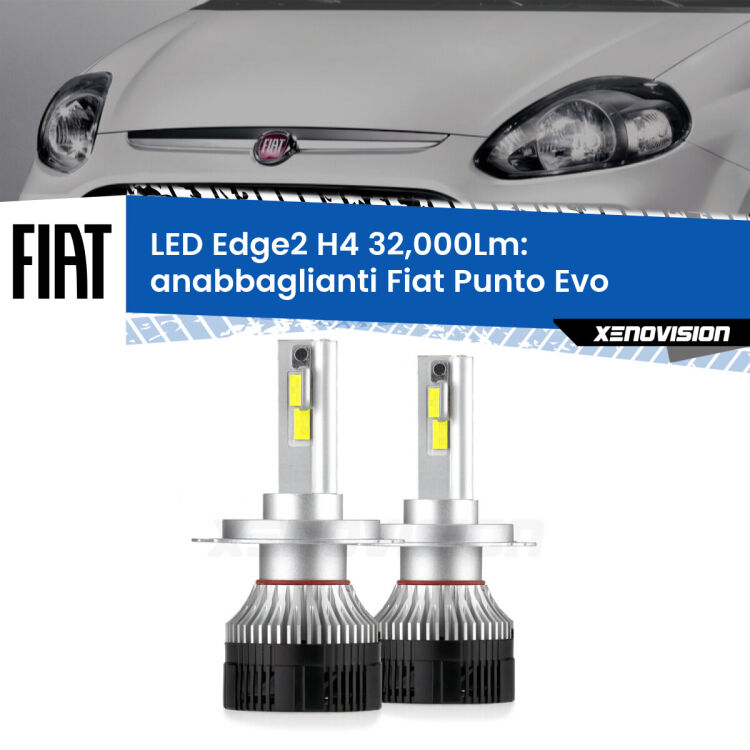 0 Anabbaglianti LED H4 32,000Lm per Fiat Punto Evo 2009 - 2015 <p><strong>Kit anabbaglianti LED H4 per Fiat Punto Evo</strong> 2009 - 2015. </strong>Potenza smisurata, taglio di luce perfetto. Super canbus. Qualità Massima.</p>