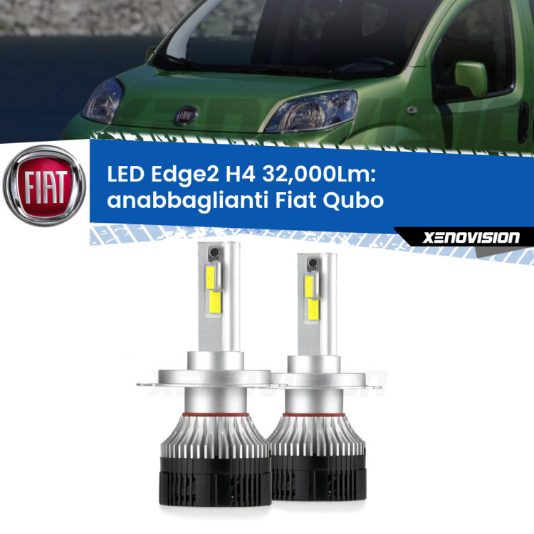 <p><strong>Kit anabbaglianti LED H4 per Fiat Qubo</strong>  2008 - 2021. </strong>Potenza smisurata, taglio di luce perfetto. Super canbus. Qualità Massima.</p>