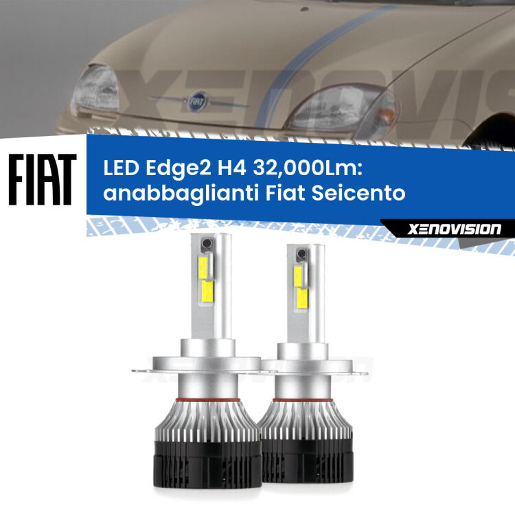 Anabbaglianti LED H4 32,000Lm per Fiat Seicento 1998 - 2010 <p><strong>Kit anabbaglianti LED H4 per Fiat Seicento</strong> 1998 - 2010. </strong>Potenza smisurata, taglio di luce perfetto. Super canbus. Qualità Massima.</p>