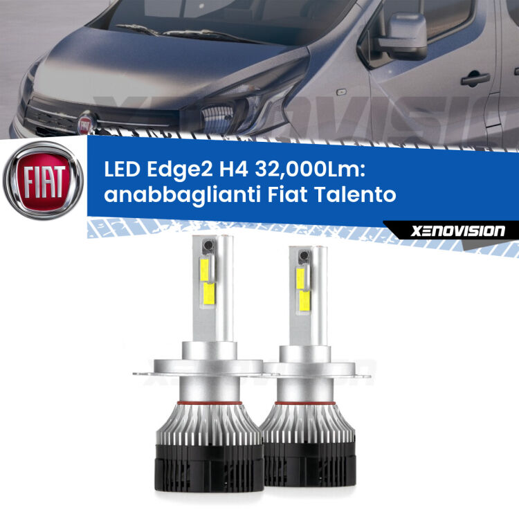 <p><strong>Kit anabbaglianti LED H4 per Fiat Talento</strong>  2016 - 2020. </strong>Potenza smisurata, taglio di luce perfetto. Super canbus. Qualità Massima.</p>
