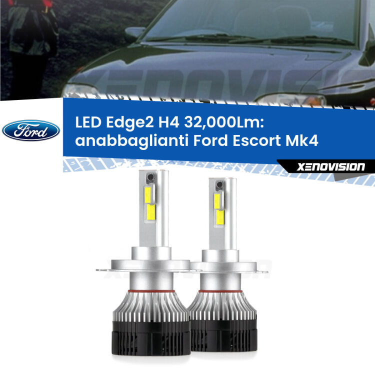 <p><strong>Kit anabbaglianti LED H4 per Ford Escort</strong> Mk4 1990 - 2000. </strong>Potenza smisurata, taglio di luce perfetto. Super canbus. Qualità Massima.</p>