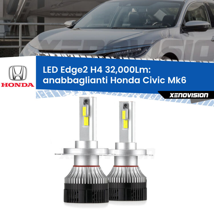 Anabbaglianti LED H4 32,000Lm per Honda Civic Mk6 1995 - 1999 <p><strong>Kit anabbaglianti LED H4 per Honda Civic</strong> Mk6 1995 - 1999. </strong>Potenza smisurata, taglio di luce perfetto. Super canbus. Qualità Massima.</p>