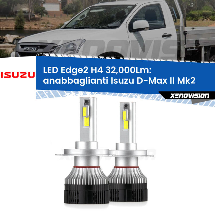 Anabbaglianti LED H4 32,000Lm per Isuzu D-Max II Mk2 a parabola singola <p><strong>Kit anabbaglianti LED H4 per Isuzu D-Max II</strong> Mk2 a parabola singola. </strong>Potenza smisurata, taglio di luce perfetto. Super canbus. Qualità Massima.</p>