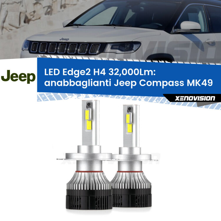 <p><strong>Kit anabbaglianti LED H4 per Jeep Compass</strong> MK49 2006 - 2010. </strong>Potenza smisurata, taglio di luce perfetto. Super canbus. Qualità Massima.</p>