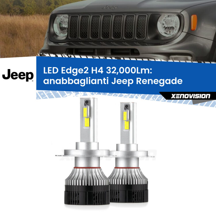 Anabbaglianti LED H4 32,000Lm per Jeep Renegade  2014 in poi <p><strong>Kit anabbaglianti LED H4 per Jeep Renegade</strong>  2014 in poi. </strong>Potenza smisurata, taglio di luce perfetto. Super canbus. Qualità Massima.</p>