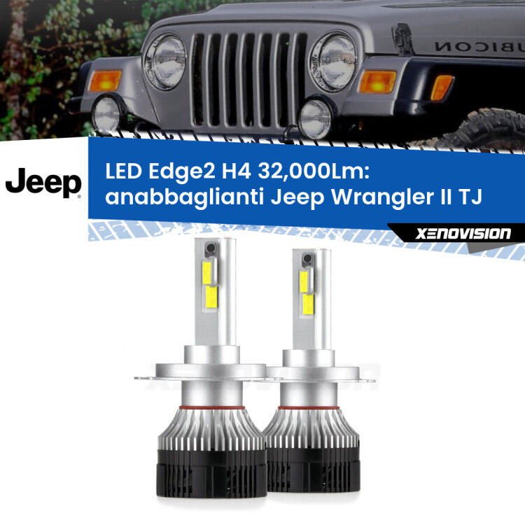 Anabbaglianti LED H4 32,000Lm per Jeep Wrangler II TJ 1996 - 2005 <p><strong>Kit anabbaglianti LED H4 per Jeep Wrangler II</strong> TJ 1996 - 2005. </strong>Potenza smisurata, taglio di luce perfetto. Super canbus. Qualità Massima.</p>