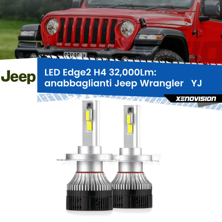 <p><strong>Kit anabbaglianti LED H4 per Jeep Wrangler  </strong> YJ 1986 - 1995. </strong>Potenza smisurata, taglio di luce perfetto. Super canbus. Qualità Massima.</p>