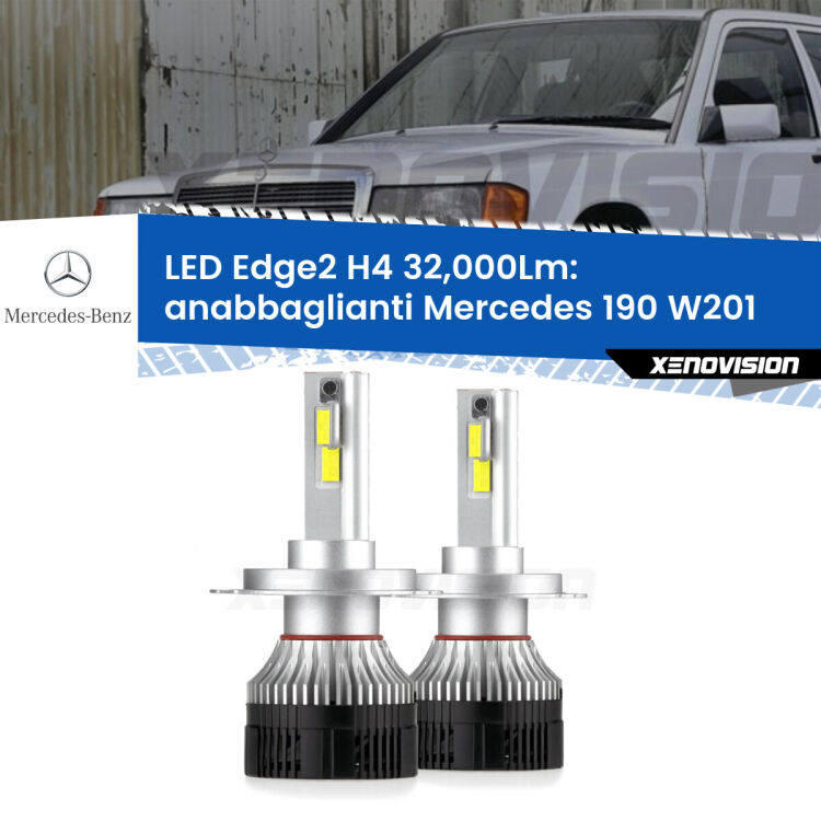 Anabbaglianti LED H4 32,000Lm per Mercedes 190 W201 1982 - 1993 <p><strong>Kit anabbaglianti LED H4 per Mercedes 190</strong> W201 1982 - 1993. </strong>Potenza smisurata, taglio di luce perfetto. Super canbus. Qualità Massima.</p>