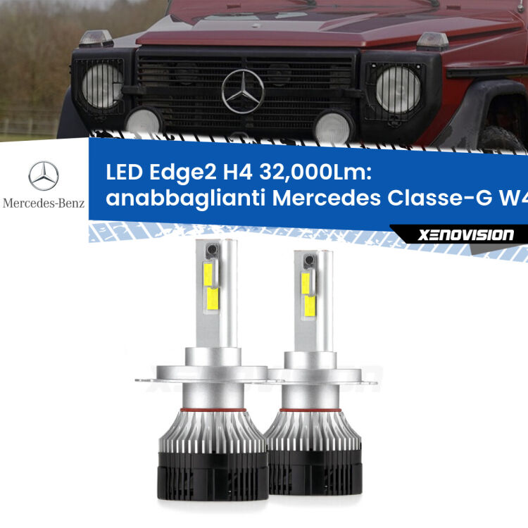 <p><strong>Kit anabbaglianti LED H4 per Mercedes Classe-G</strong> W461 1990 - 2000. </strong>Potenza smisurata, taglio di luce perfetto. Super canbus. Qualità Massima.</p>