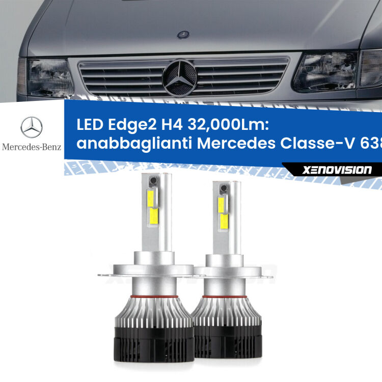 Anabbaglianti LED H4 32,000Lm per Mercedes Classe-V 638/2 1996 - 2003 <p><strong>Kit anabbaglianti LED H4 per Mercedes Classe-V</strong> 638/2 1996 - 2003. </strong>Potenza smisurata, taglio di luce perfetto. Super canbus. Qualità Massima.</p>
