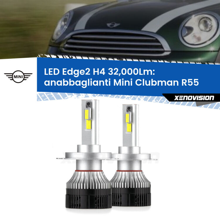 Anabbaglianti LED H4 32,000Lm per Mini Clubman R55 2007 - 2015 <p><strong>Kit anabbaglianti LED H4 per Mini Clubman</strong> R55 2007 - 2015. </strong>Potenza smisurata, taglio di luce perfetto. Super canbus. Qualità Massima.</p>