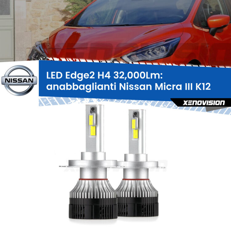 Anabbaglianti LED H4 32,000Lm per Nissan Micra III K12 2002 - 2010 <p><strong>Kit anabbaglianti LED H4 per Nissan Micra III</strong> K12 2002 - 2010. </strong>Potenza smisurata, taglio di luce perfetto. Super canbus. Qualità Massima.</p>