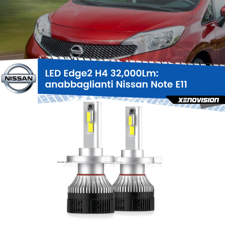 <p><strong>Kit anabbaglianti LED H4 per Nissan Note</strong> E11 2006 - 2013. </strong>Potenza smisurata, taglio di luce perfetto. Super canbus. Qualità Massima.</p>