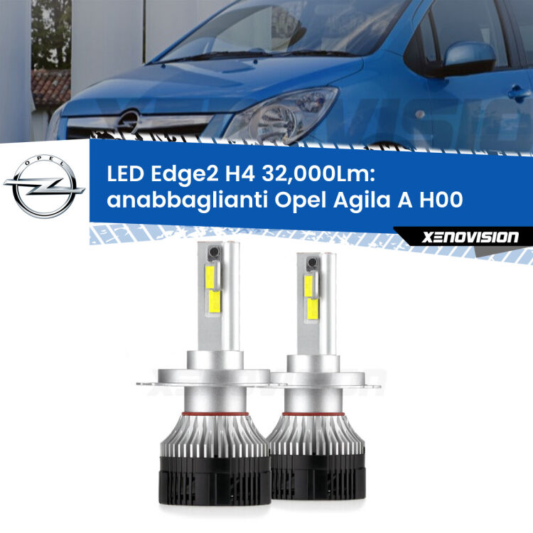 <p><strong>Kit anabbaglianti LED H4 per Opel Agila A</strong> H00 2000 - 2007. </strong>Potenza smisurata, taglio di luce perfetto. Super canbus. Qualità Massima.</p>
