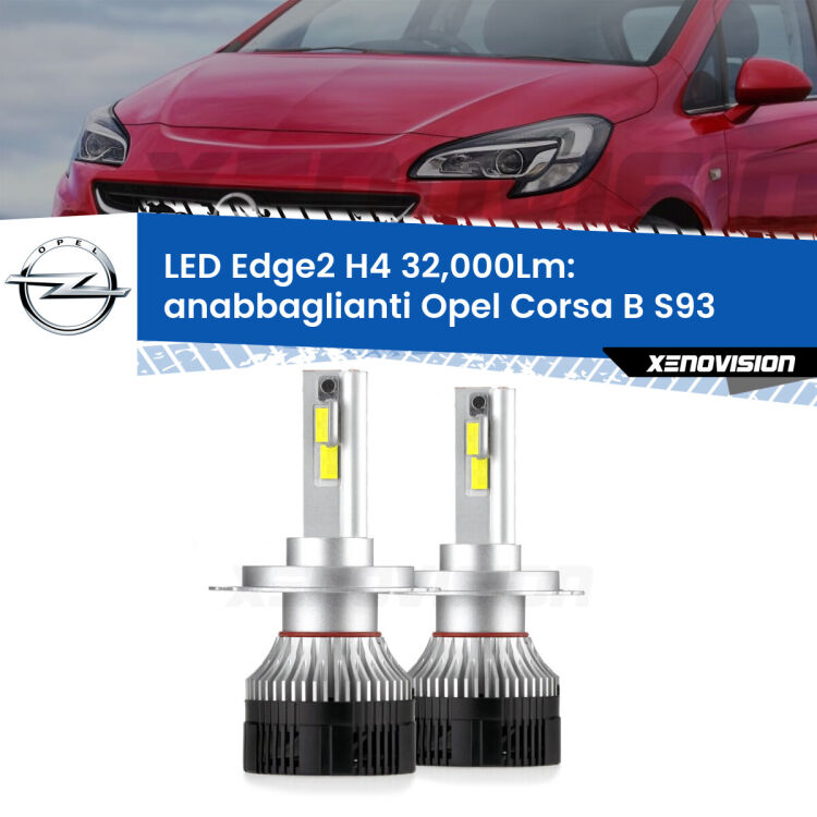 Anabbaglianti LED H4 32,000Lm per Opel Corsa B S93 1993 - 2000 <p><strong>Kit anabbaglianti LED H4 per Opel Corsa B</strong> S93 1993 - 2000. </strong>Potenza smisurata, taglio di luce perfetto. Super canbus. Qualità Massima.</p>