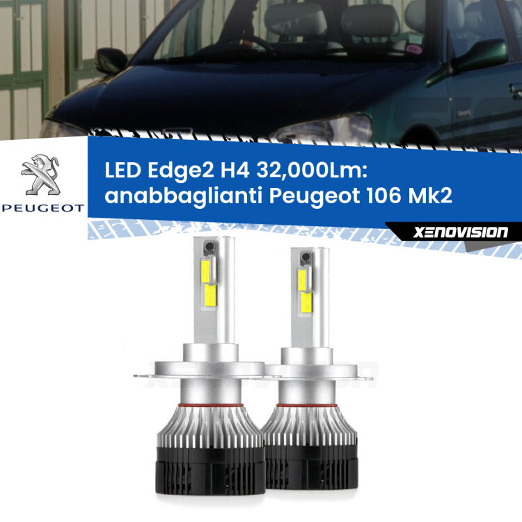 Anabbaglianti LED H4 32,000Lm per Peugeot 106 Mk2 1996 - 2004 <p><strong>Kit anabbaglianti LED H4 per Peugeot 106</strong> Mk2 1996 - 2004. </strong>Potenza smisurata, taglio di luce perfetto. Super canbus. Qualità Massima.</p>