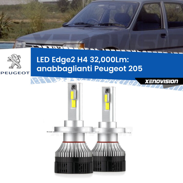 <p><strong>Kit anabbaglianti LED H4 per Peugeot 205</strong>  1983 - 1999. </strong>Potenza smisurata, taglio di luce perfetto. Super canbus. Qualità Massima.</p>