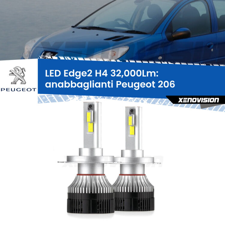 <p><strong>Kit anabbaglianti LED H4 per Peugeot 206</strong>  1998 - 2002. </strong>Potenza smisurata, taglio di luce perfetto. Super canbus. Qualità Massima.</p>
