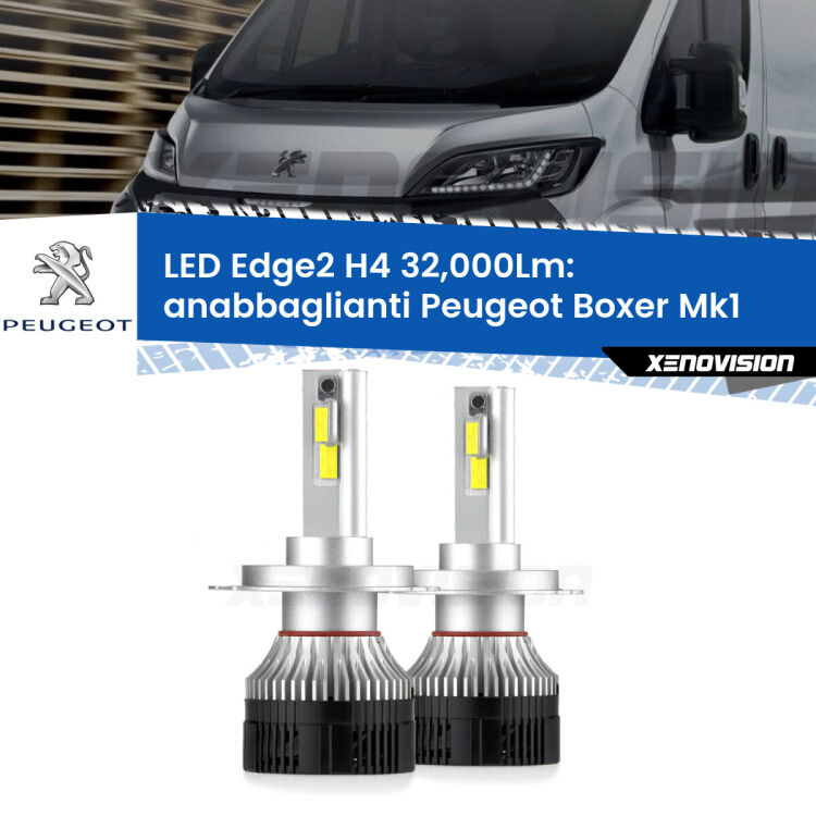 Anabbaglianti LED H4 32,000Lm per Peugeot Boxer Mk1 1994 - 2002 <p><strong>Kit anabbaglianti LED H4 per Peugeot Boxer</strong> Mk1 1994 - 2002. </strong>Potenza smisurata, taglio di luce perfetto. Super canbus. Qualità Massima.</p>