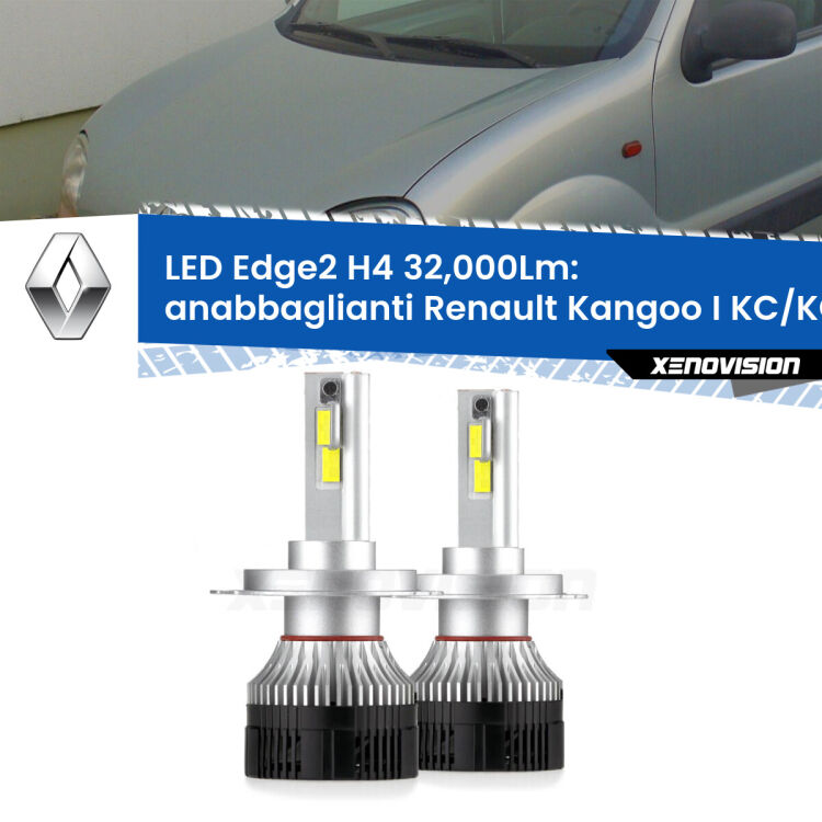 <p><strong>Kit anabbaglianti LED H4 per Renault Kangoo I</strong> KC/KC 1997 - 2006. </strong>Potenza smisurata, taglio di luce perfetto. Super canbus. Qualità Massima.</p>