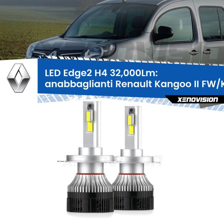 <p><strong>Kit anabbaglianti LED H4 per Renault Kangoo II</strong> FW/KW 2008 in poi. </strong>Potenza smisurata, taglio di luce perfetto. Super canbus. Qualità Massima.</p>