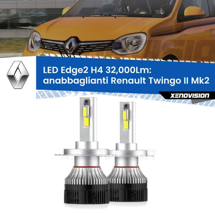 <p><strong>Kit anabbaglianti LED H4 per Renault Twingo II</strong> Mk2 2007 - 2013. </strong>Potenza smisurata, taglio di luce perfetto. Super canbus. Qualità Massima.</p>