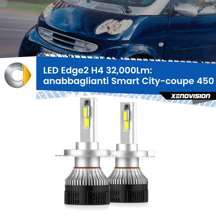 <p><strong>Kit anabbaglianti LED H4 per Smart City-coupe</strong> 450 prima serie. </strong>Potenza smisurata, taglio di luce perfetto. Super canbus. Qualità Massima.</p>