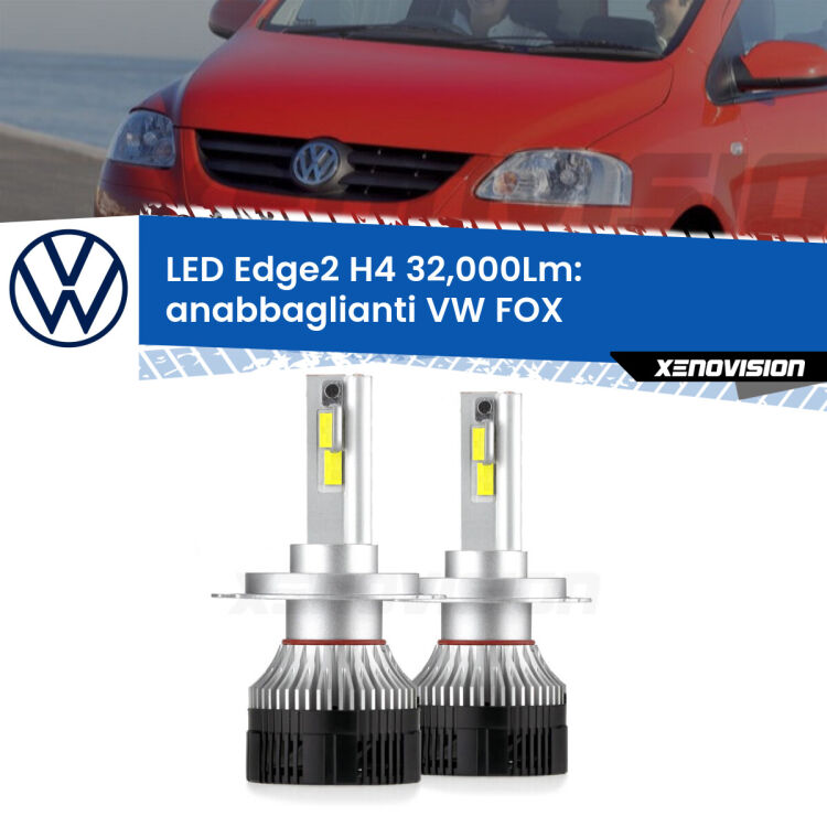 <p><strong>Kit anabbaglianti LED H4 per VW FOX</strong>  2003 - 2014. </strong>Potenza smisurata, taglio di luce perfetto. Super canbus. Qualità Massima.</p>