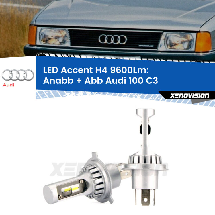 <strong>Kit LED per anabbaglianti + abbaglianti 100</strong> C3 1982 - 1990.</strong> Coppia lampade <strong>H4</strong> doppia intensità senza ventola e ultracompatte per installazioni in fari senza spazi.
