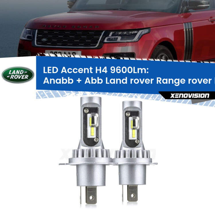 Anabbaglianti LED H4 9600Lm per Land rover Range rover II P38A 1994 - 2002 <strong>Kit LED per anabbaglianti + abbaglianti Range rover II</strong> P38A 1994 - 2002.</strong> Coppia lampade <strong>H4</strong> doppia intensità senza ventola e ultracompatte per installazioni in fari senza spazi.