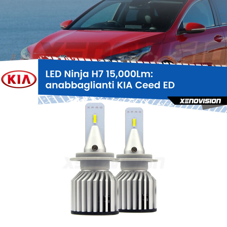 <strong>Kit anabbaglianti LED specifico per KIA Ceed</strong> ED 2006 - 2012. Lampade <strong>H7</strong> Canbus da 15.000Lumen di luminosità modello Ninja Xenovision.