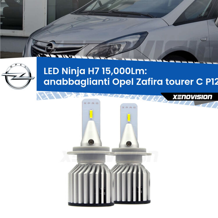 <strong>Kit anabbaglianti LED specifico per Opel Zafira tourer C</strong> P12 2017 - 2019. Lampade <strong>H7</strong> Canbus da 15.000Lumen di luminosità modello Ninja Xenovision.