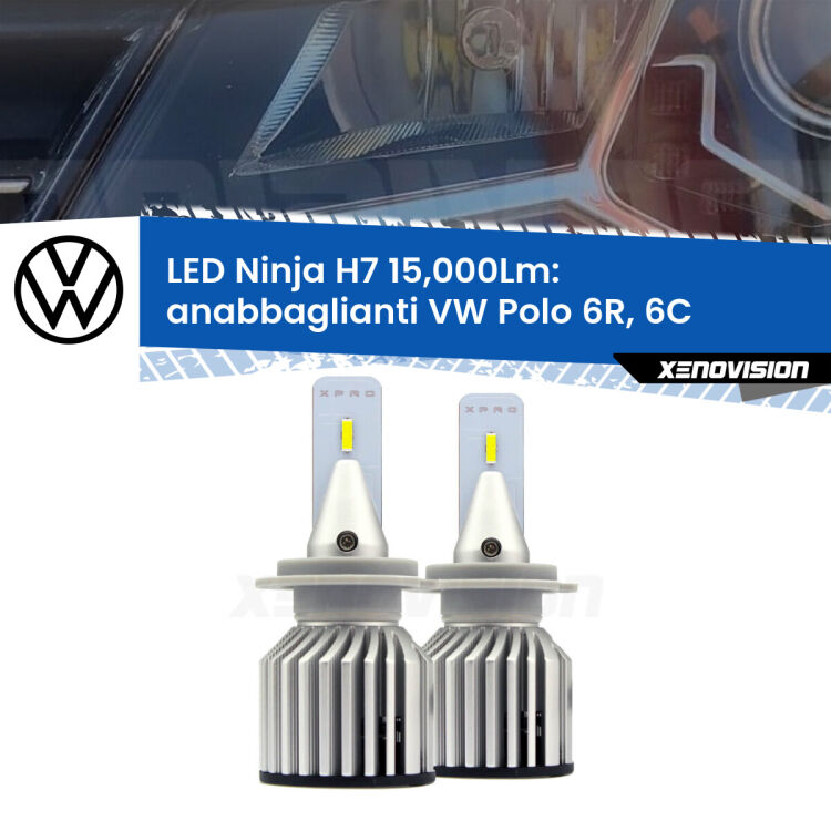 Anabbaglianti LED H7 15,000Lm per VW Polo 6R, 6C lenticolare FINE SERIE: NO GARANZIA FINE SERIE: NO GARANZIA<strong>Kit anabbaglianti LED specifico per VW Polo</strong> 6R, 6C lenticolare. Lampade <strong>H7</strong> Canbus da 15.000Lumen di luminosità modello Ninja Xenovision.